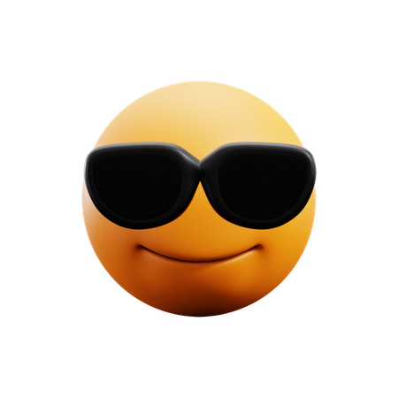 Cara sonriente con gafas de sol  3D Icon