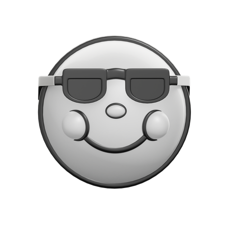 Cara sonriente con gafas de sol  3D Icon