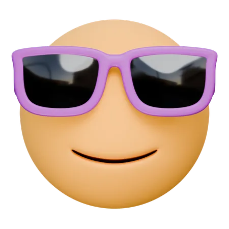 Cara sonriente con gafas de sol  3D Icon