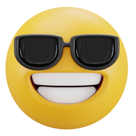 Cara sonriente con gafas de sol  3D Icon