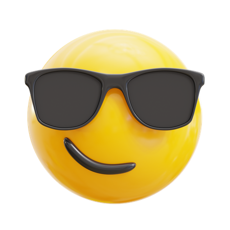 Cara sonriente con gafas de sol  3D Icon