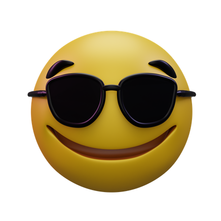 Cara sonriente con gafas de sol  3D Icon