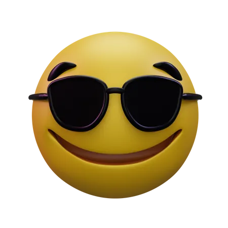 Cara sonriente con gafas de sol  3D Icon