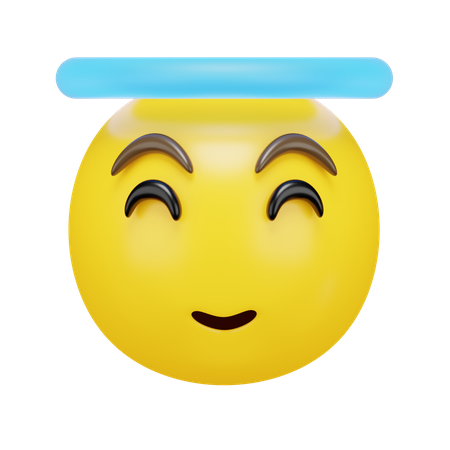 Cara sonriente con halo  3D Emoji