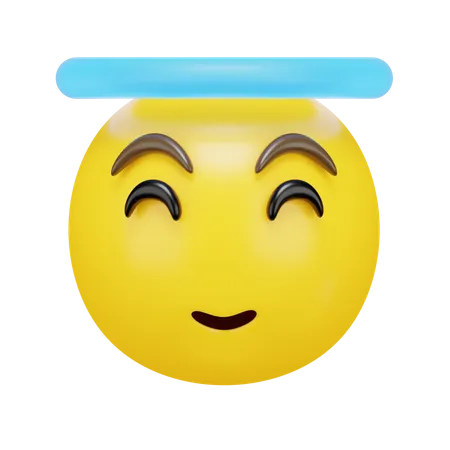 Cara sonriente con halo  3D Emoji