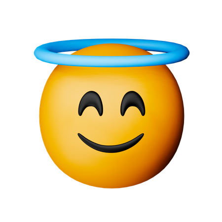 Cara sonriente con halo emoji  3D Icon