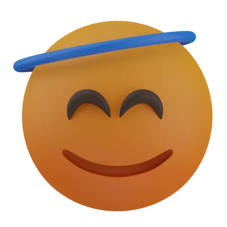 Cara sonriente con Halo sonriente  3D Icon