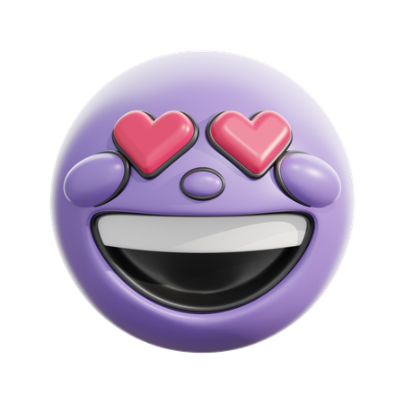 Cara sonriente con ojos de corazón  3D Icon