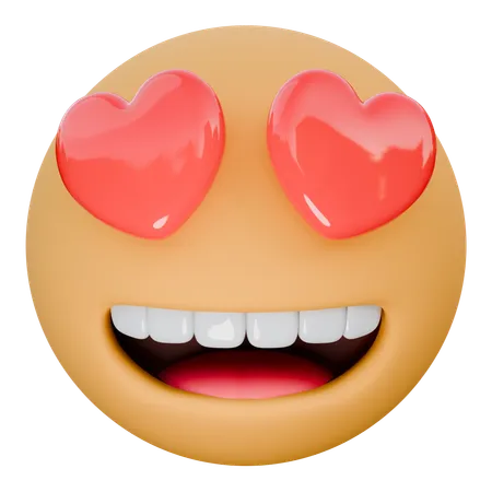 Cara sonriente con ojos de corazón  3D Icon