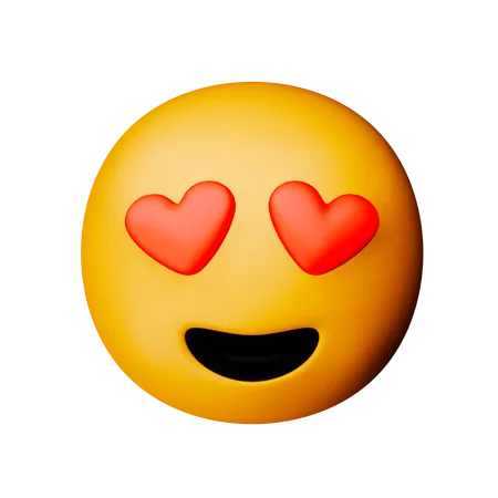 Emoji de cara sonriente con ojos de corazón  3D Icon