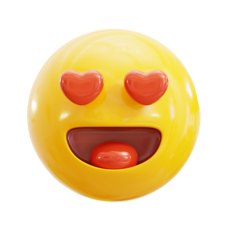 Cara sonriente con ojos de corazones  3D Icon