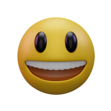 Cara sonriente con ojos grandes  3D Icon