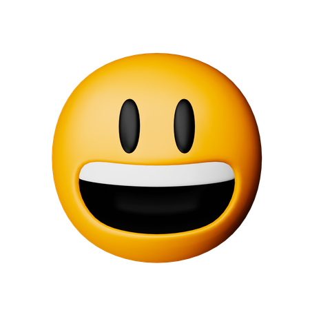 Emoji de cara sonriente con ojos grandes  3D Icon