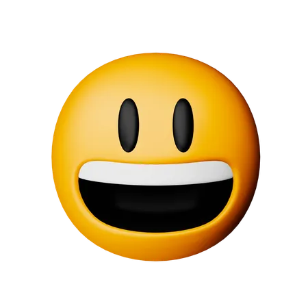 Emoji de cara sonriente con ojos grandes  3D Icon