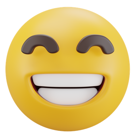 Cara radiante con ojos sonrientes  3D Icon