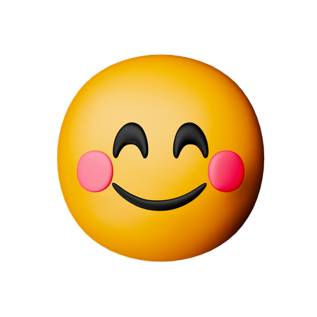 Cara sonriente con ojos sonrientes emoij  3D Icon