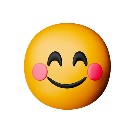 Cara sonriente con ojos sonrientes emoij  3D Icon