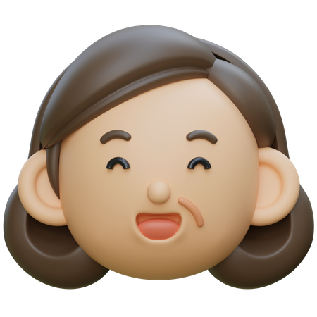 Cara sonriente de mujer de mediana edad  3D Icon