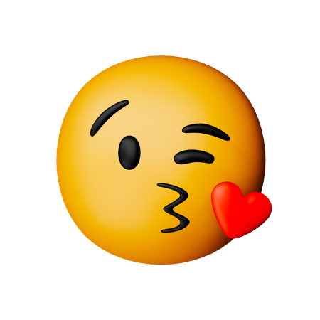 Cara lanzando un beso emoji  3D Icon
