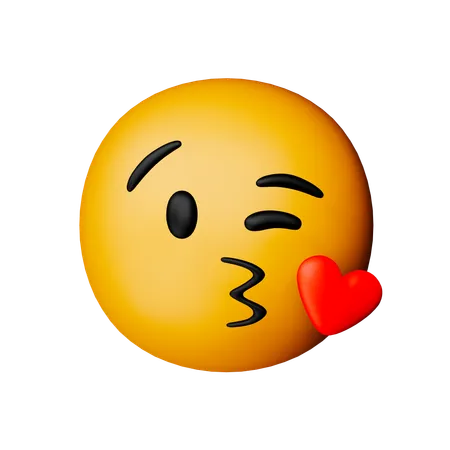 Cara lanzando un beso emoji  3D Icon