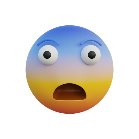 Cara temerosa  3D Icon