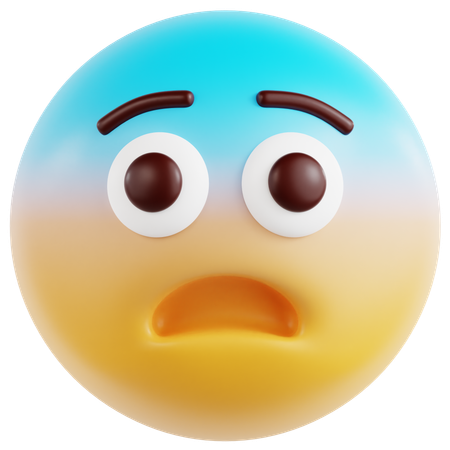 Cara temerosa  3D Icon