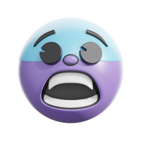 Cara temerosa  3D Icon