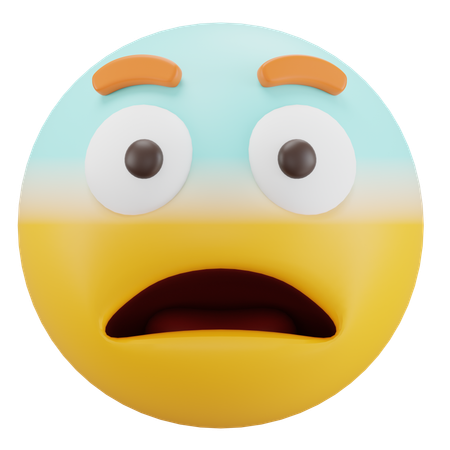 Cara temerosa  3D Icon