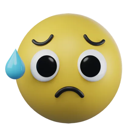 Emoji de cara triste pero aliviada  3D Icon