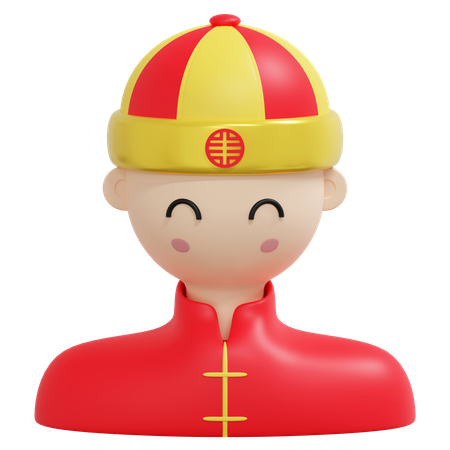 Cara vestindo traje tradicional chinês  3D Icon