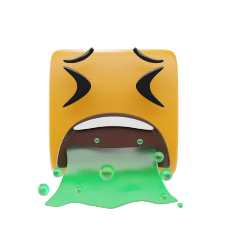 Cara vomitando emoji  3D Icon