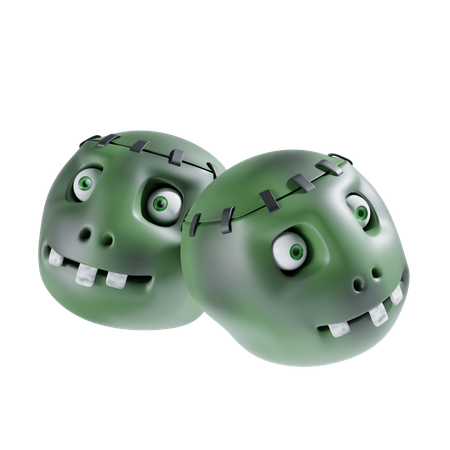 Cara de zombi  3D Icon