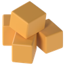 3d caramel cubes