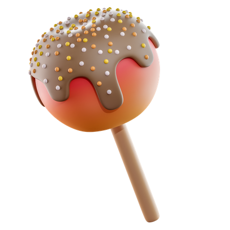 Caramel Apple Stick  3D Icon