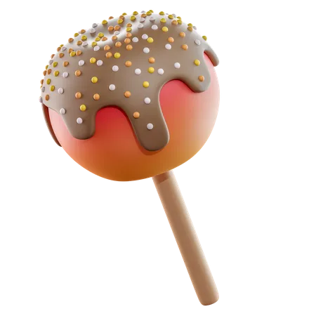 Caramel Apple Stick  3D Icon