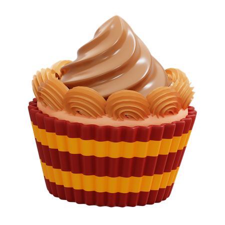 Caramel cupcake  3D Icon