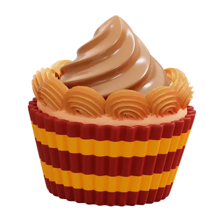 Caramel cupcake  3D Icon