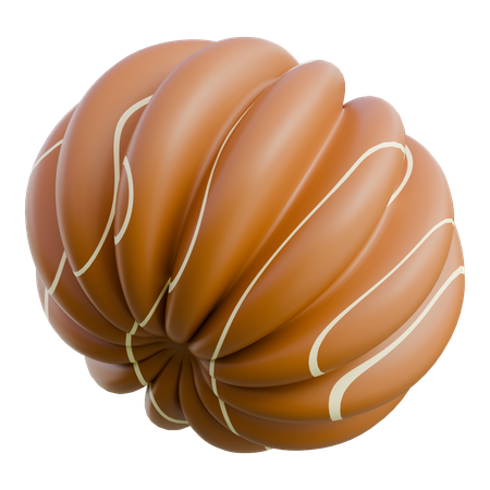 Caramel Draped Donut  3D Icon