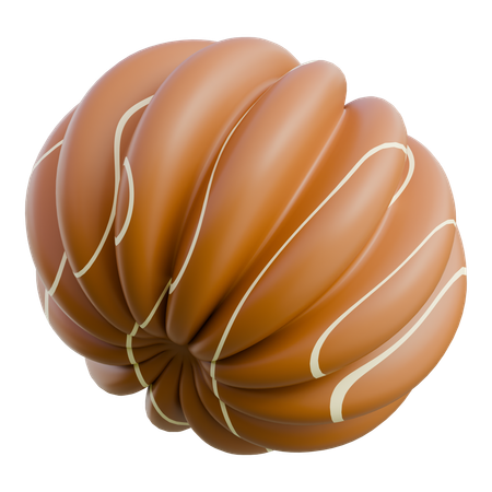 Caramel Draped Donut  3D Icon