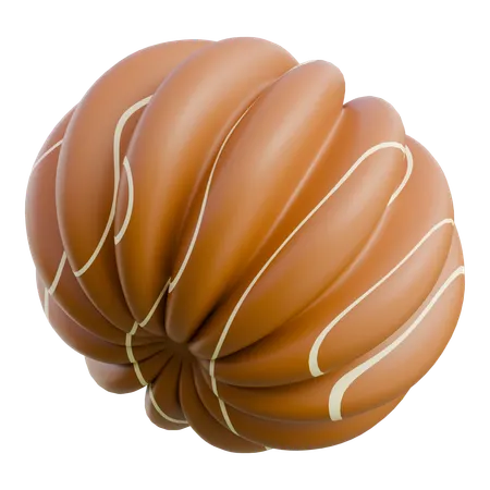 Caramel Draped Donut  3D Icon