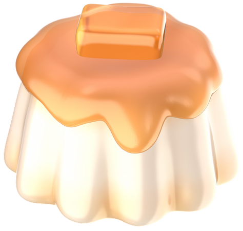 Caramel Pudding  3D Icon