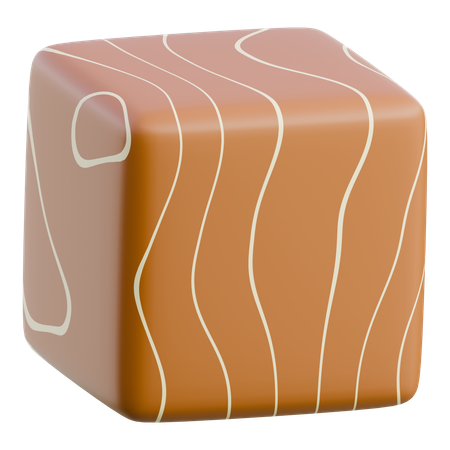 Caramel Toffee Cube  3D Icon