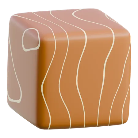 Caramel Toffee Cube  3D Icon