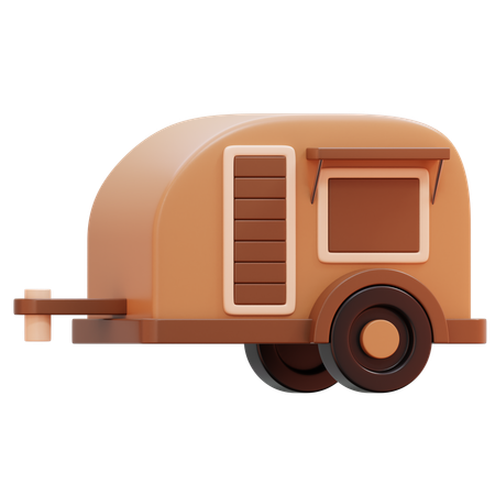 Remolque caravana  3D Icon