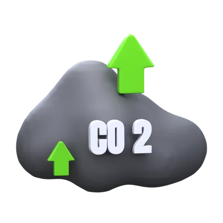 Carbon Dioxide Rise  3D Icon