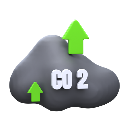 Carbon Dioxide Rise  3D Icon