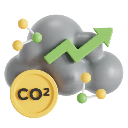 Carbon dioxide rising  3D Icon