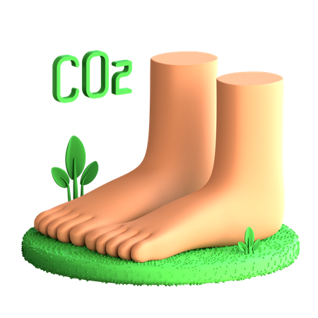 Carbon Footprint  3D Icon