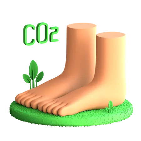 Carbon Footprint  3D Icon