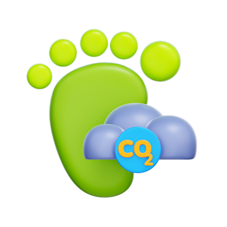 Carbon Footprint  3D Icon